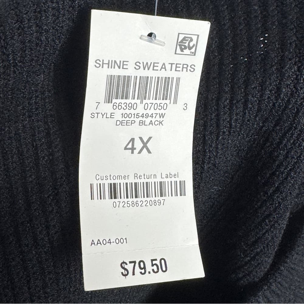 312. NWT INC International Concepts Black Studded Shoulder Knit Sweater 4X - Thumbnail 8