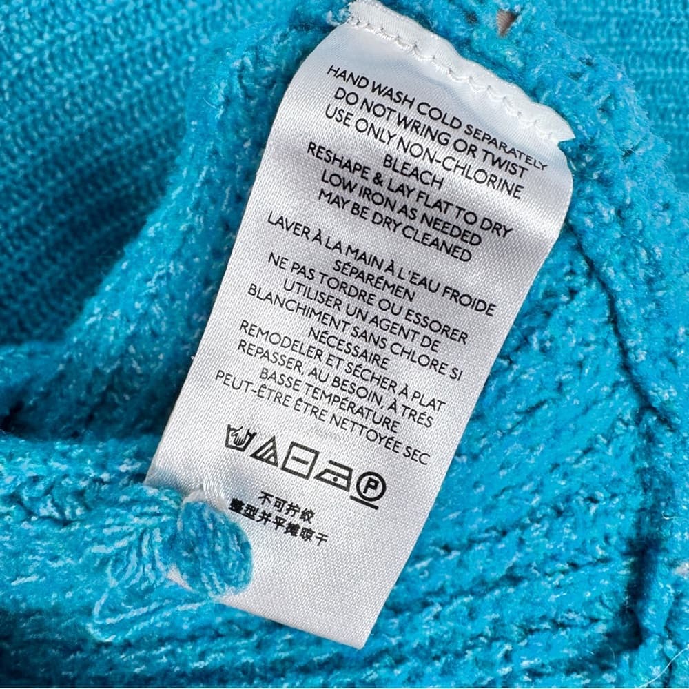 301. Anthropologie A+ Teal Knit Cowl Neck Sweater Coat 2X - Thumbnail 6