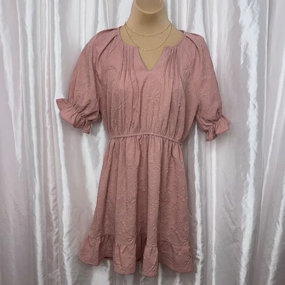 71. New In Cute Pink Floral Texture Dress Small - Thumbnail 8
