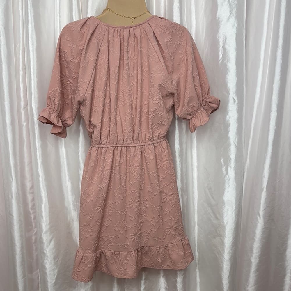71. New In Cute Pink Floral Texture Dress Small - Thumbnail 4
