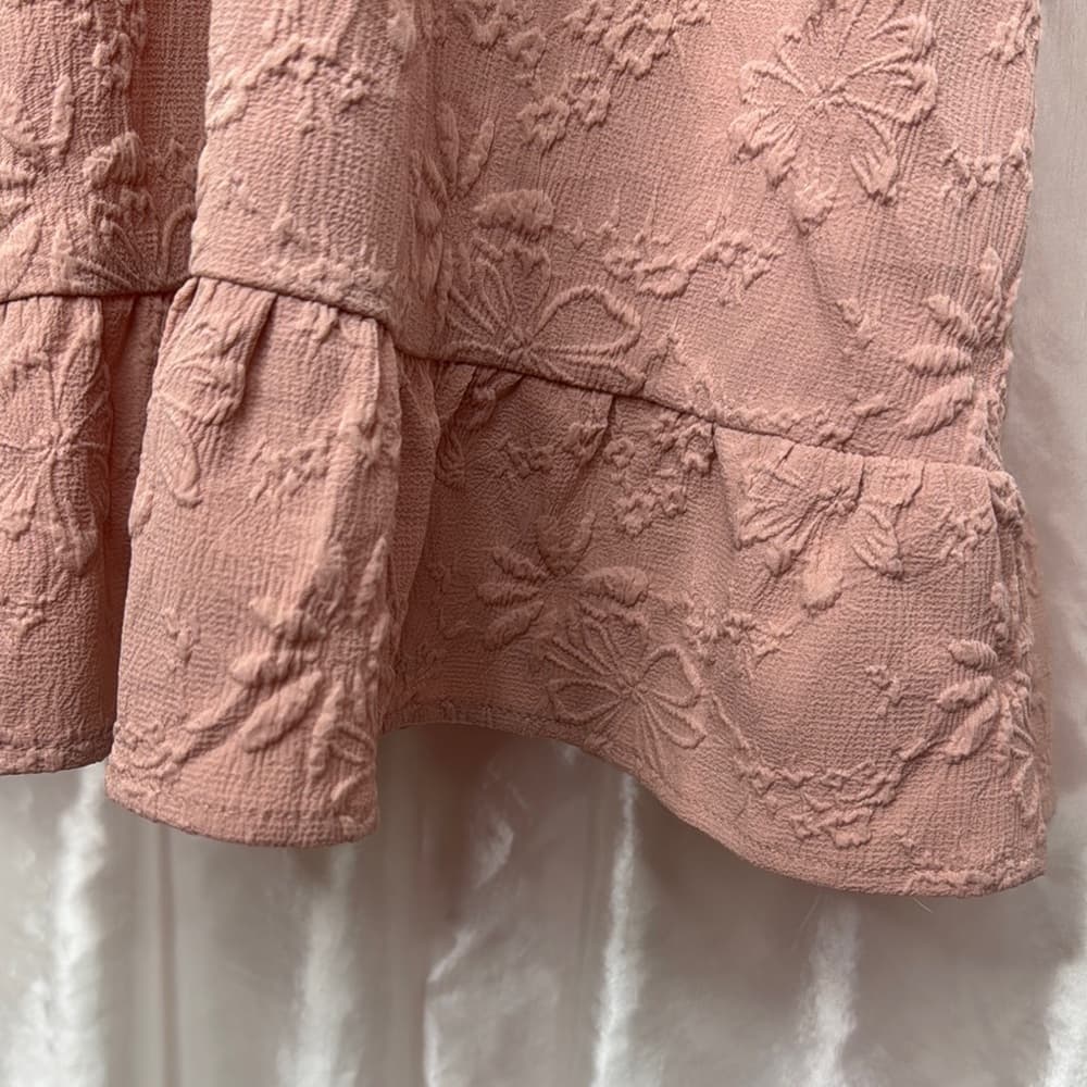 71. New In Cute Pink Floral Texture Dress Small - Thumbnail 3