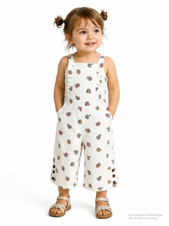 359. Janie and Jack NWT Floral Wide Leg Jumpsuit Girls Size 4 - Thumbnail 11