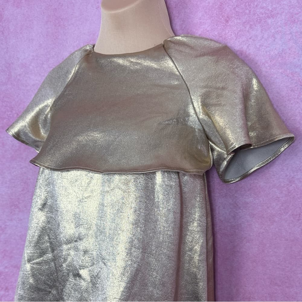 281. ZARA Metallic Gold Top Size 8 Kids - Thumbnail 4