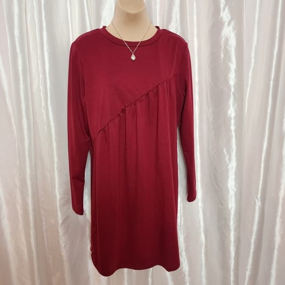 70. Pretty Garden Burgundy Mini Dress - Medium - Thumbnail 7