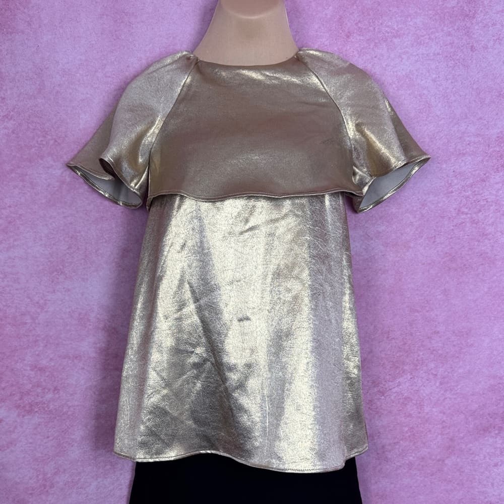 281. ZARA Metallic Gold Top Size 8 Kids - Thumbnail 8