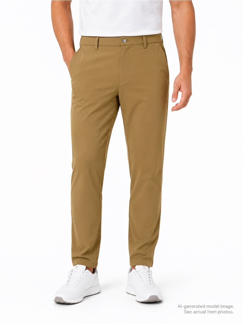 342. CRZ Yoga NWT Khaki Sand 40W 30L Stretch Golf Pants - Thumbnail 6