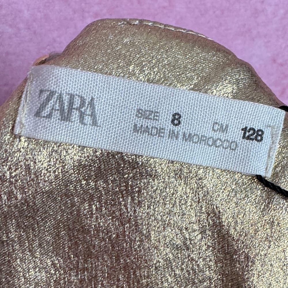 281. ZARA Metallic Gold Top Size 8 Kids