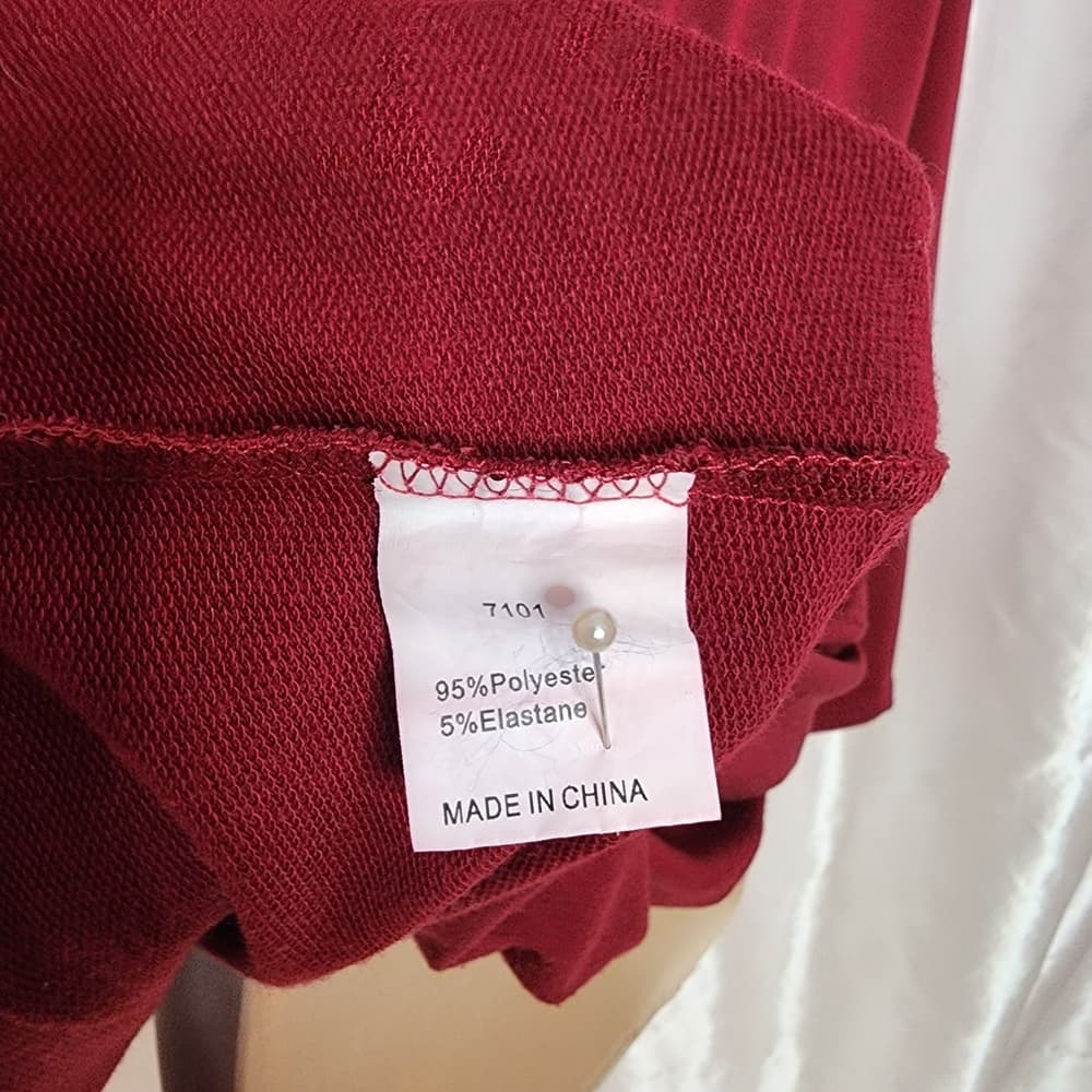 70. Pretty Garden Burgundy Mini Dress - Medium - Thumbnail 4