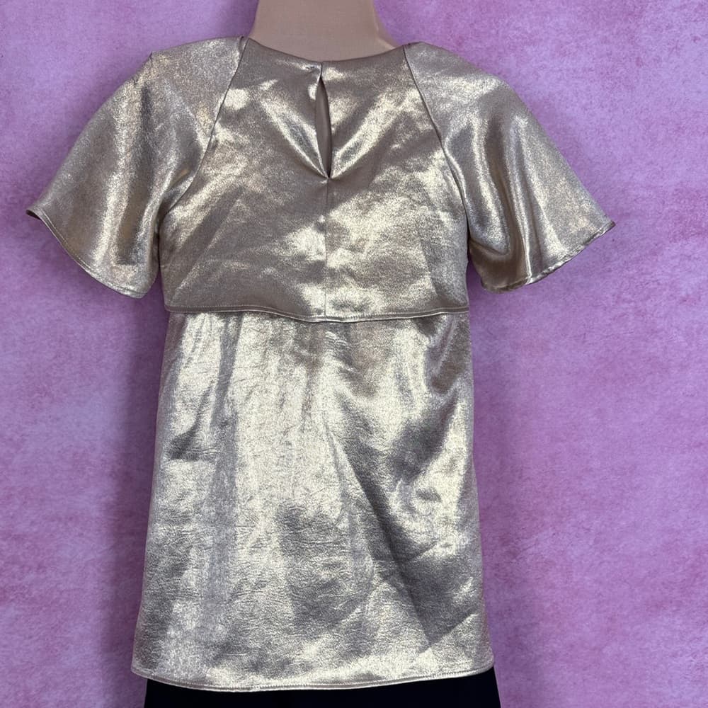 281. ZARA Metallic Gold Top Size 8 Kids - Thumbnail 2