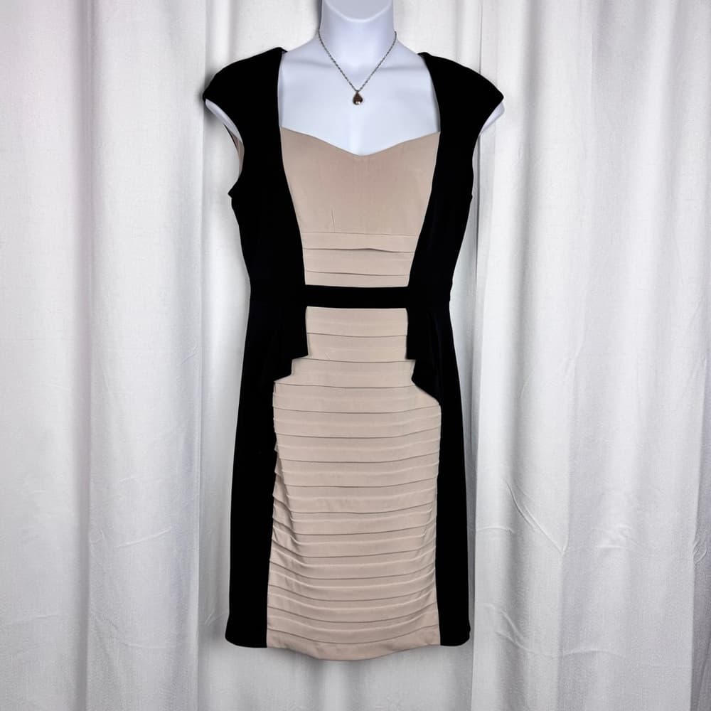 319. JAX Elegant Black and Cream Dress - Thumbnail 9