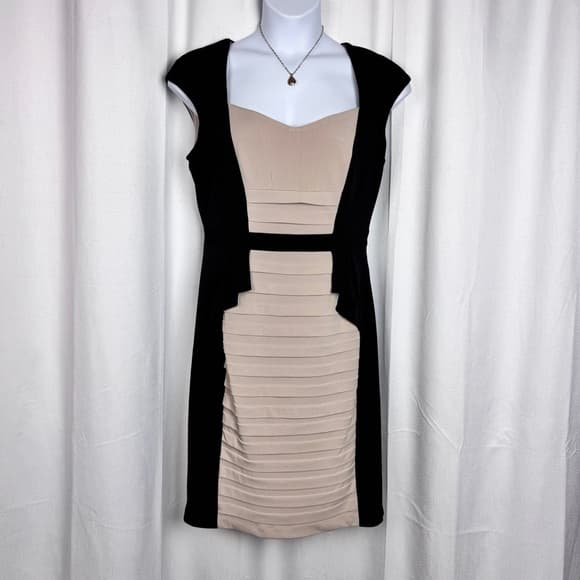 319. JAX Elegant Black and Cream Dress - Thumbnail 10