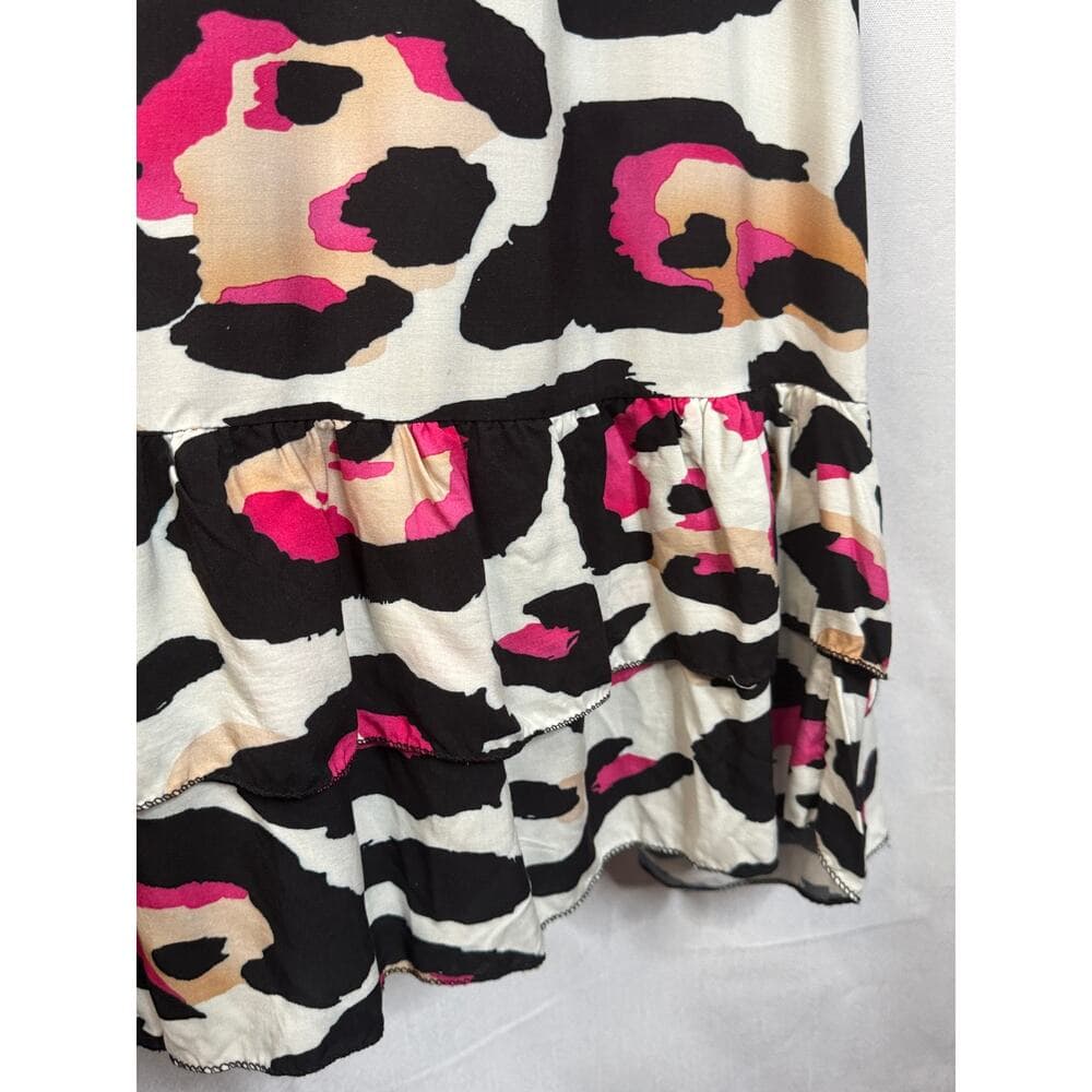 352. Made in Italy Pink Leopard Print Smocked Maxi Dress - Thumbnail 5
