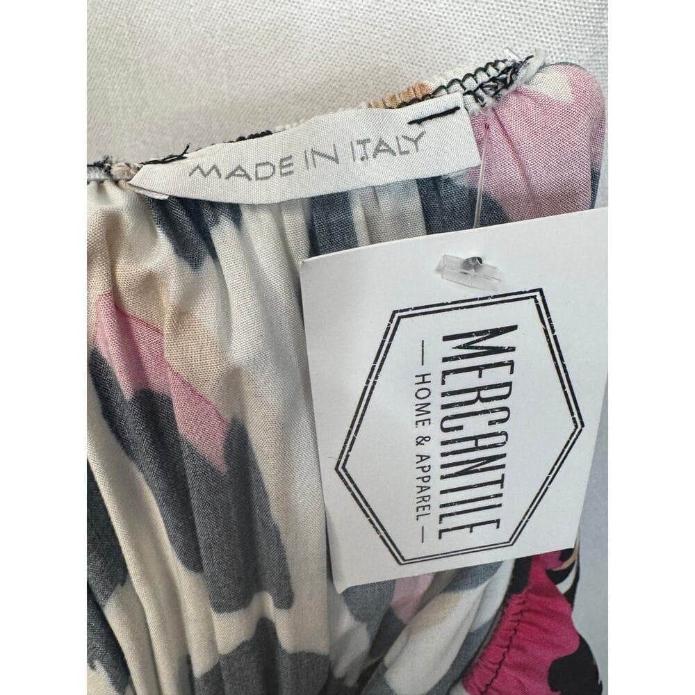 352. Made in Italy Pink Leopard Print Smocked Maxi Dress - Thumbnail 7