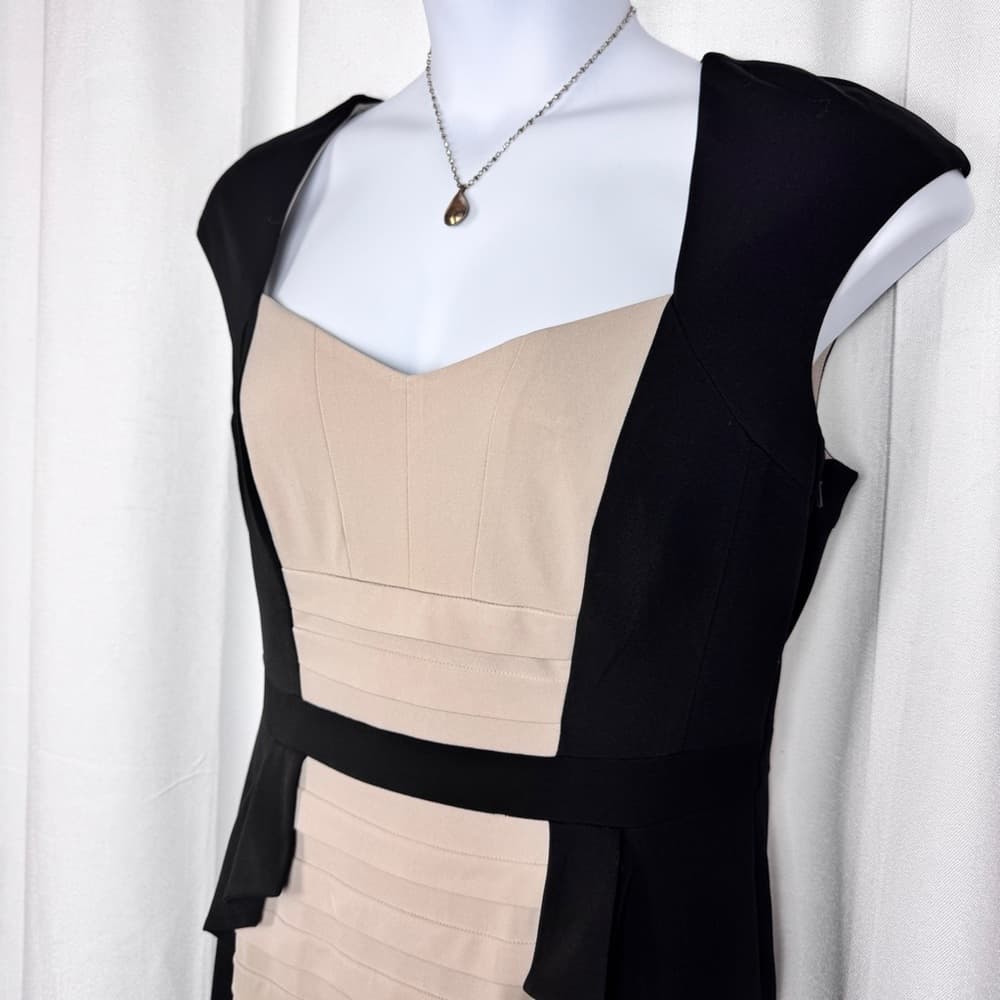 319. JAX Elegant Black and Cream Dress - Thumbnail 2
