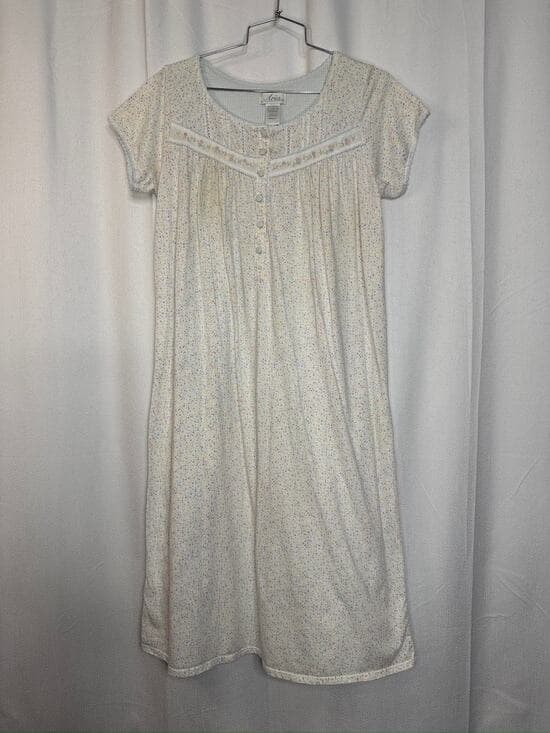 407. Aria Floral Ditsy Print Short Sleeve Nightgown House Dress Size Small - Thumbnail 8