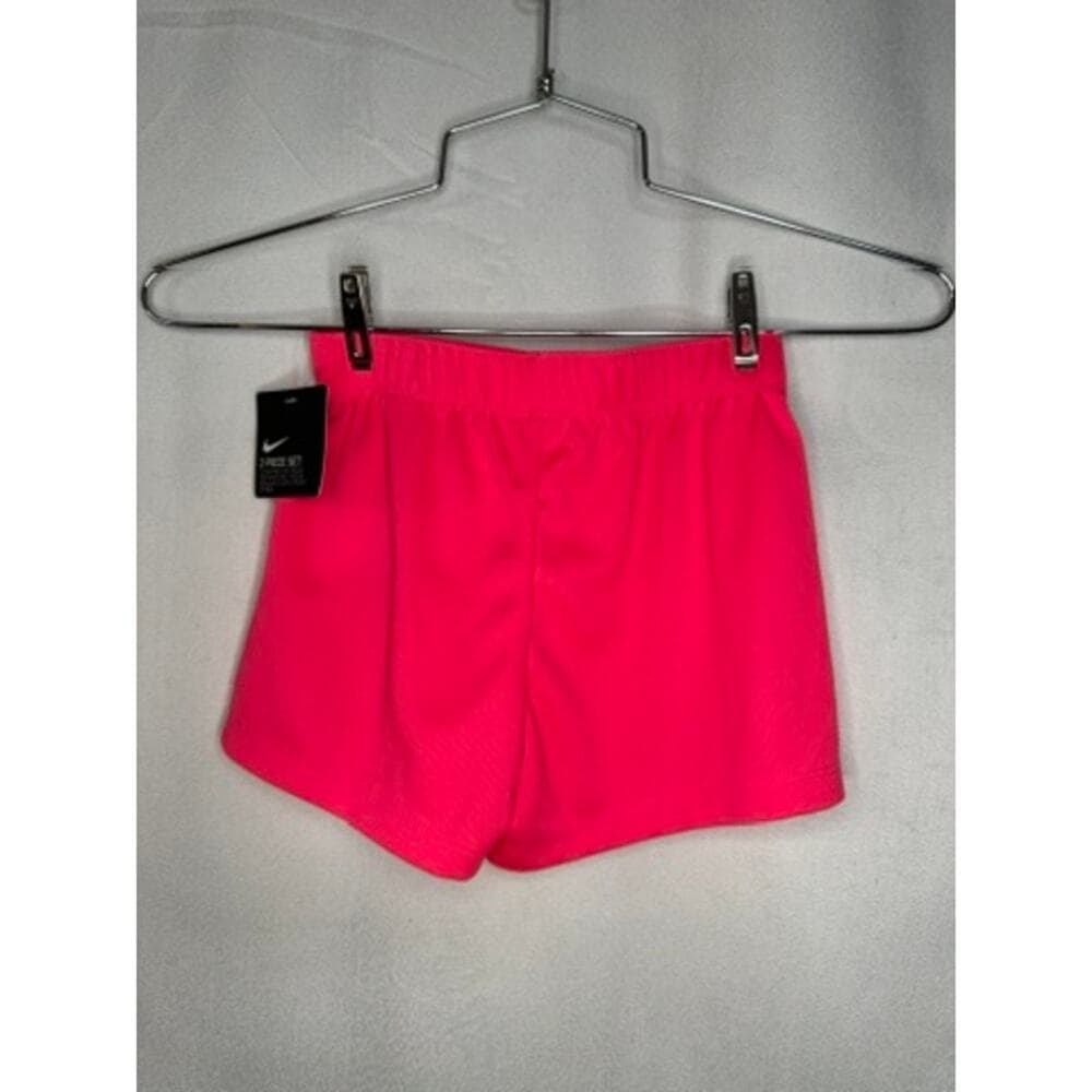 413. Nike Dri-FIT 2 Piece Shorts Set Gray Pink Girls Size 3-4Y NWT - Thumbnail 5