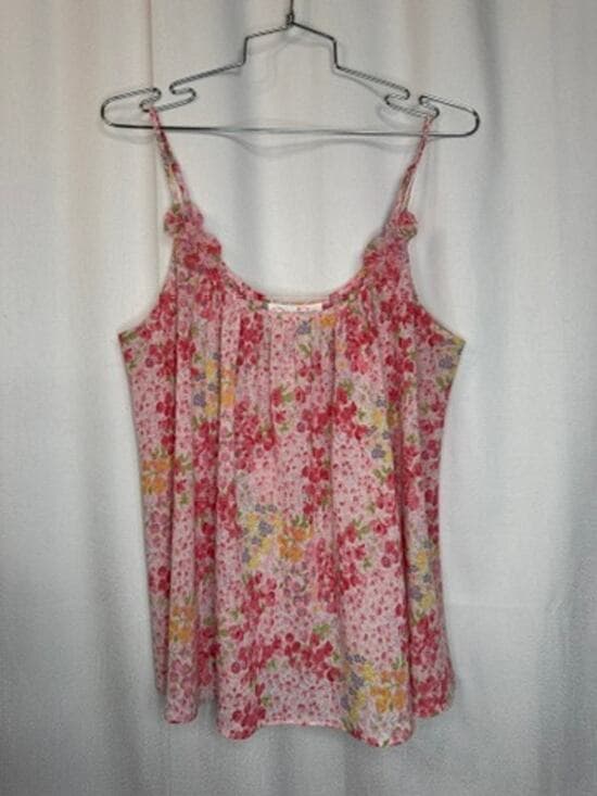 373. Oscar de la Renta Pink Label Floral Cami Top Size Large - Thumbnail 8