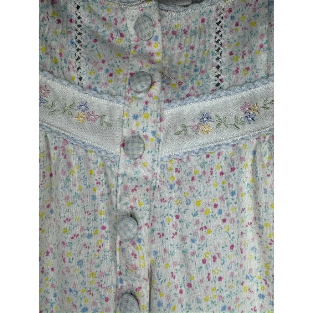407. Aria Floral Ditsy Print Short Sleeve Nightgown House Dress Size Small - Thumbnail 4