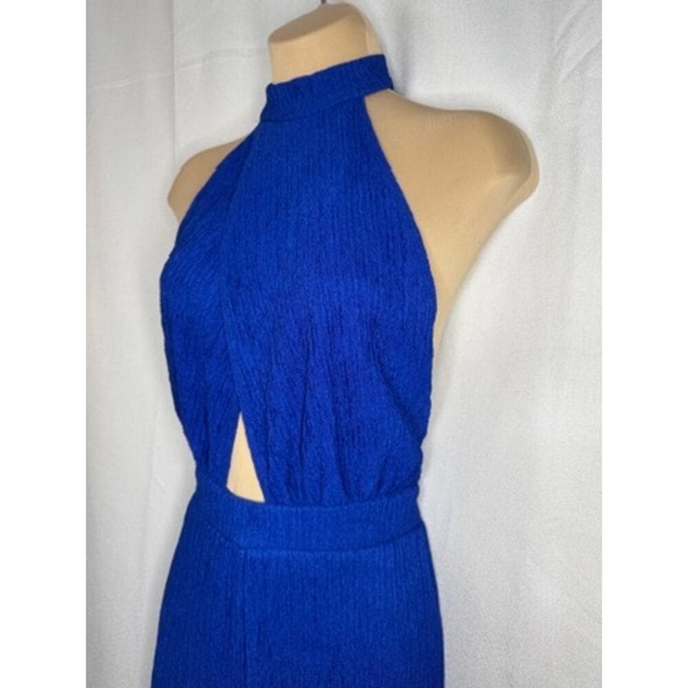 404. Windsor Blue Halter Cutout Wide Leg Jumpsuit Size S NWT - Thumbnail 5