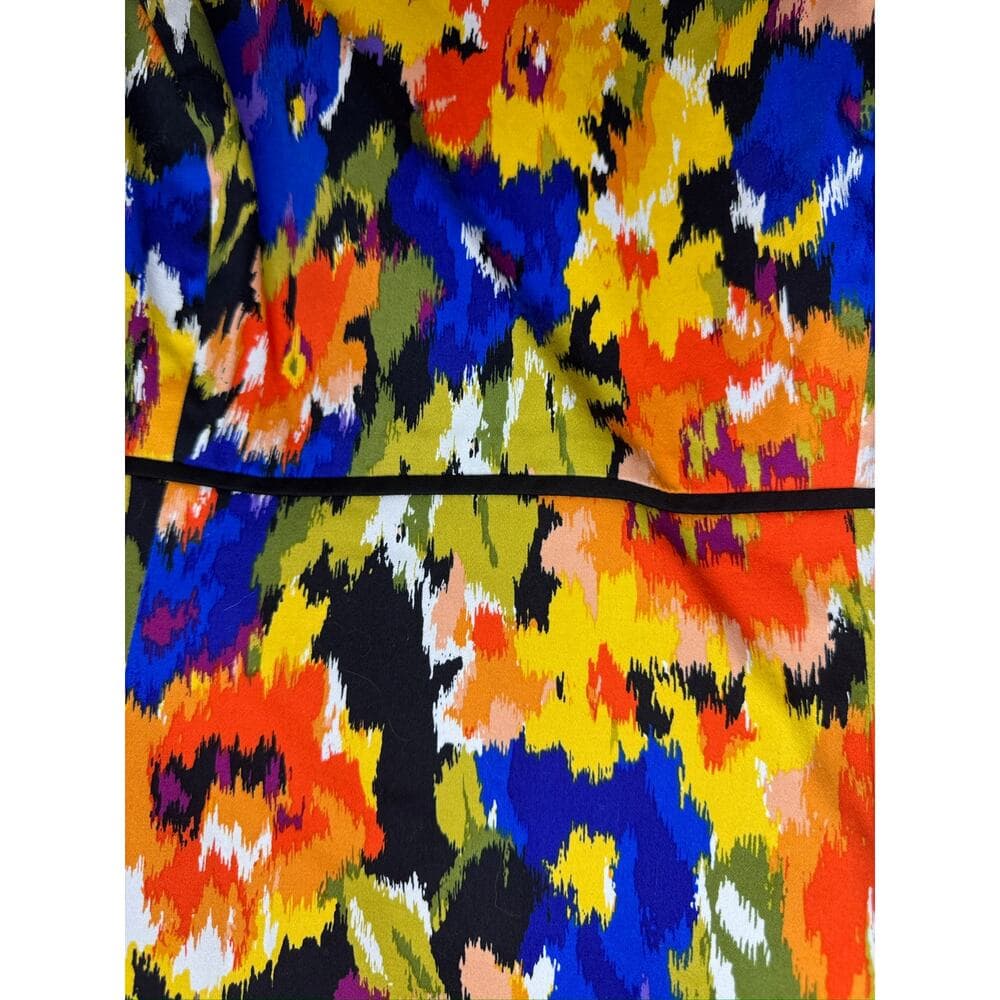 409. Tahari Arthur S. Levine Floral Sheath Dress Size 10 Multicolor Sleeveless - Thumbnail 5