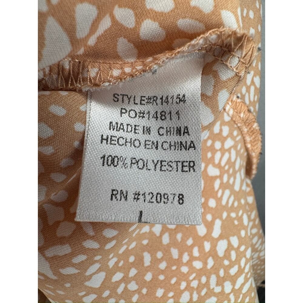 412. Entro Pebble Print Tiered Romper Tan White Size L - Thumbnail 3