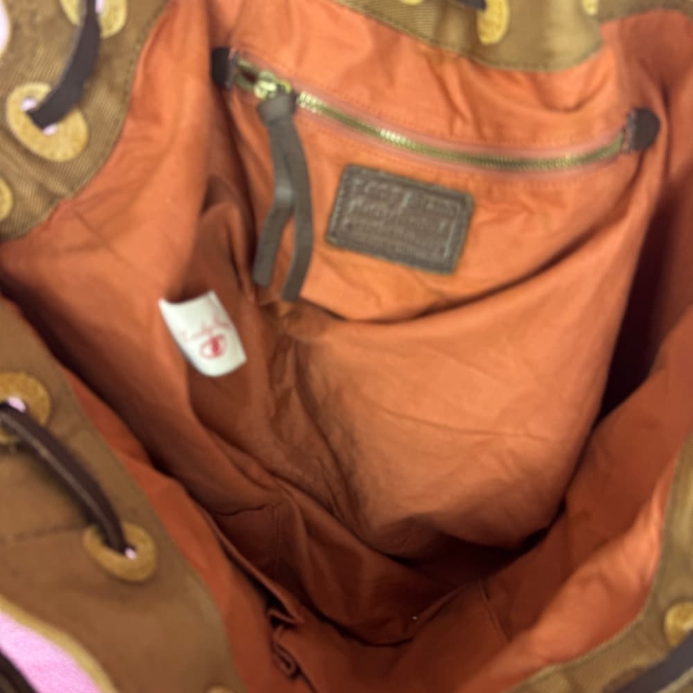 263. Lucky Brand Suede Leather Tote Brown - Thumbnail 4