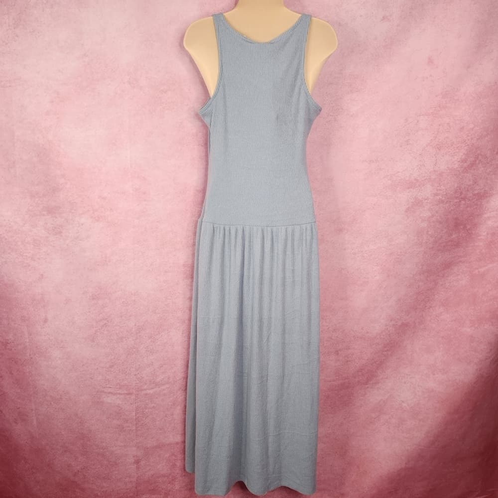 200. Universal Thread Blue Ribbed Maxi Tank Dress Small NWT - Thumbnail 2