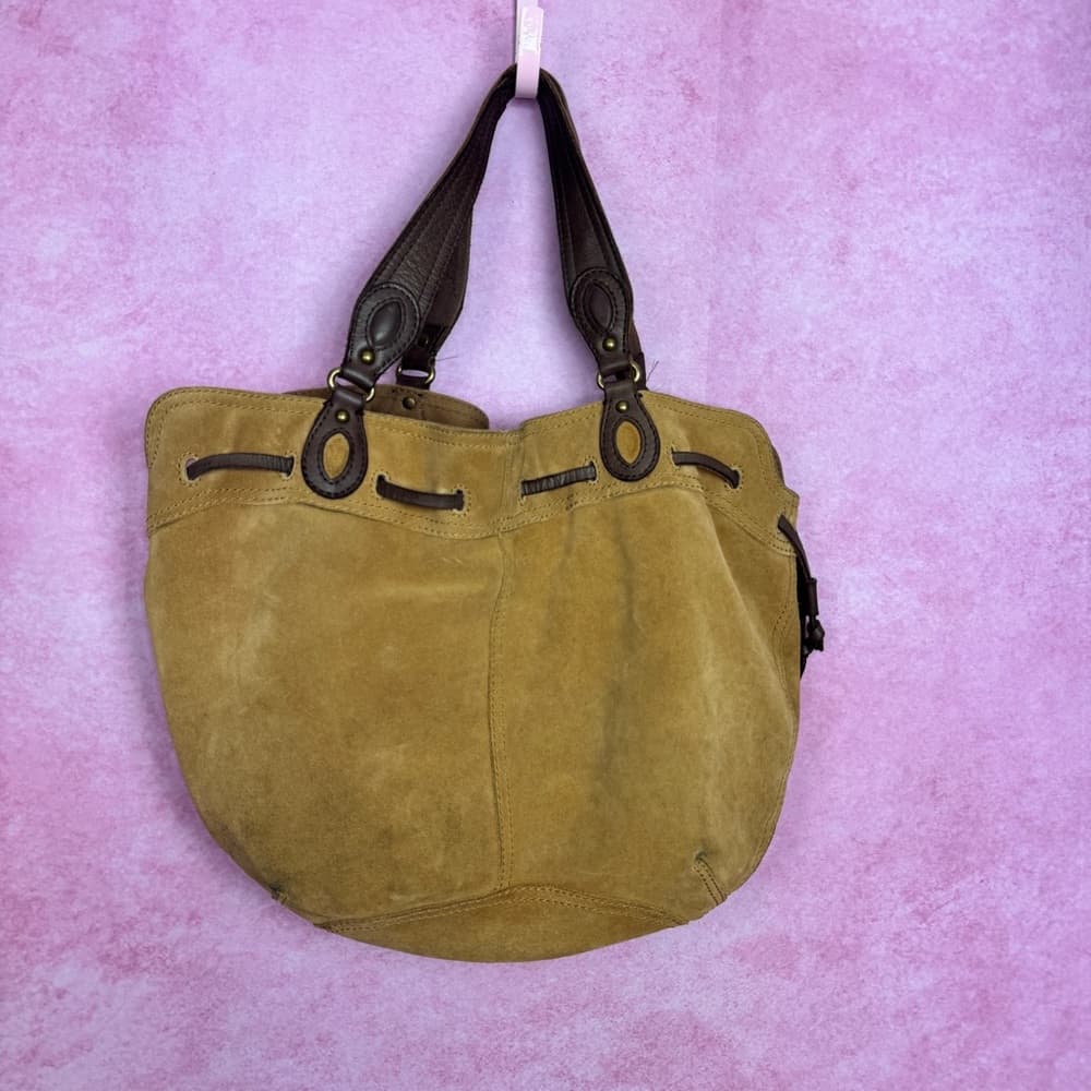 263. Lucky Brand Suede Leather Tote Brown - Thumbnail 2