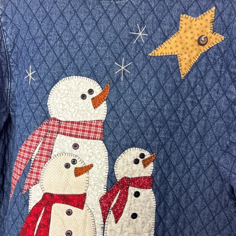 274. Haik’s Snowman Quilted Denim Jacket L - Thumbnail 5