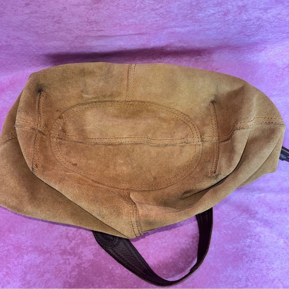 263. Lucky Brand Suede Leather Tote Brown - Thumbnail 6