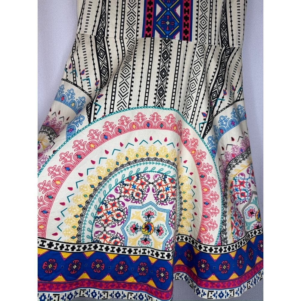 406. Flying Tomato Tribal Print Sleeveless Fit & Flare Dress Size M - Thumbnail 3