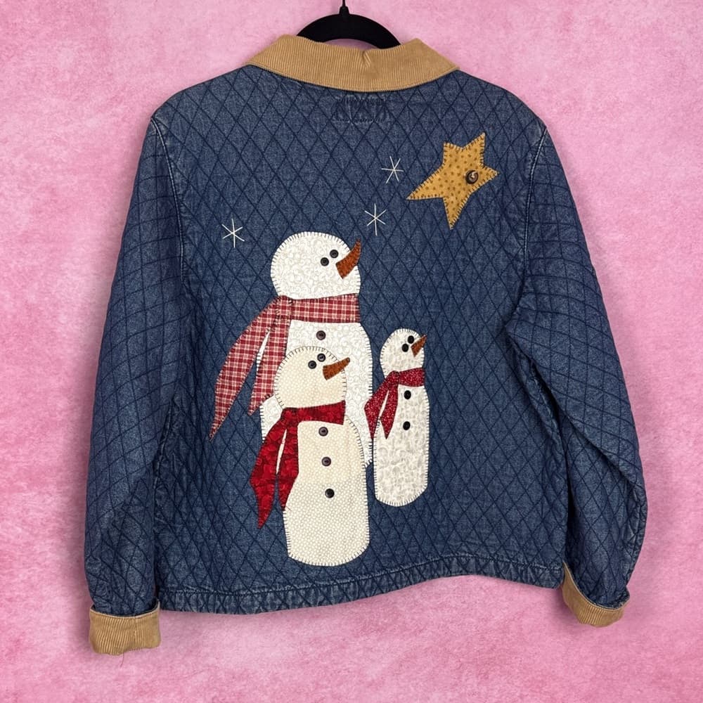 274. Haik’s Snowman Quilted Denim Jacket L - Thumbnail 4