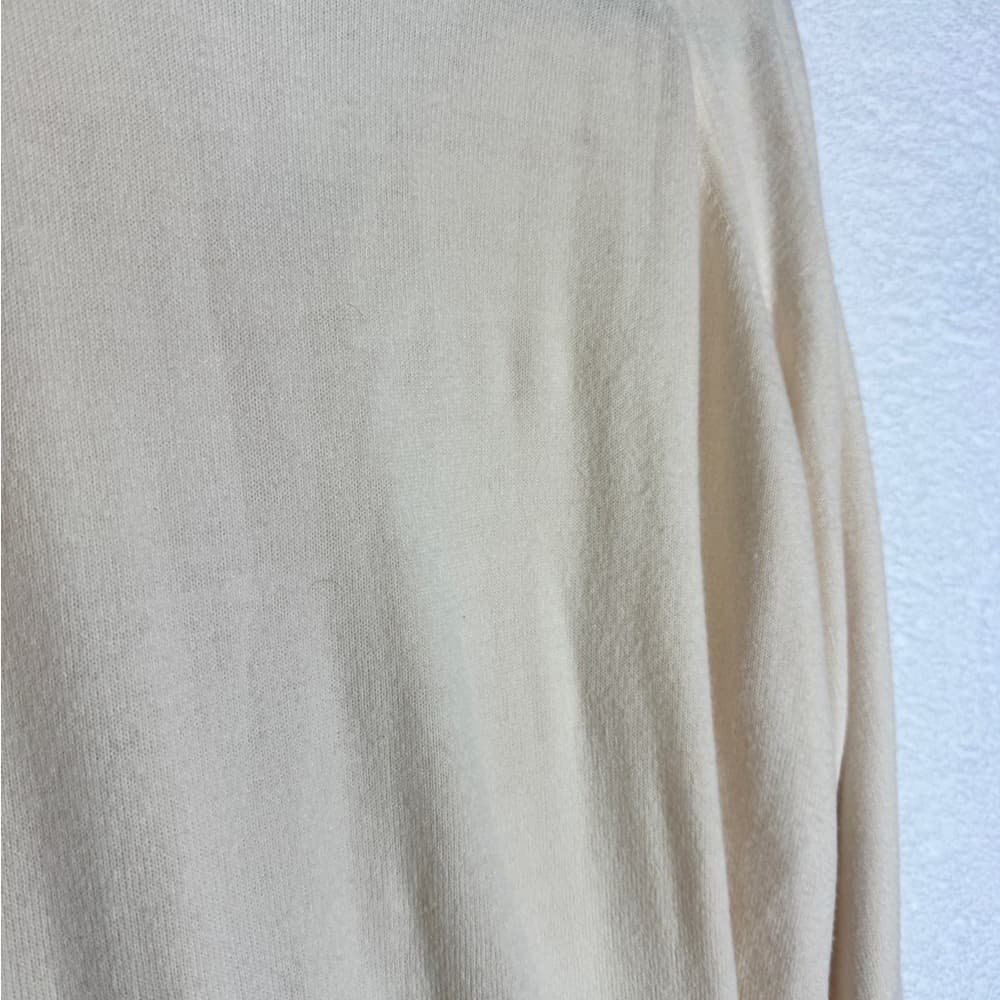 285. Christian Dior Vintage Cream V-Neck Knit Sweater XL - Thumbnail 6