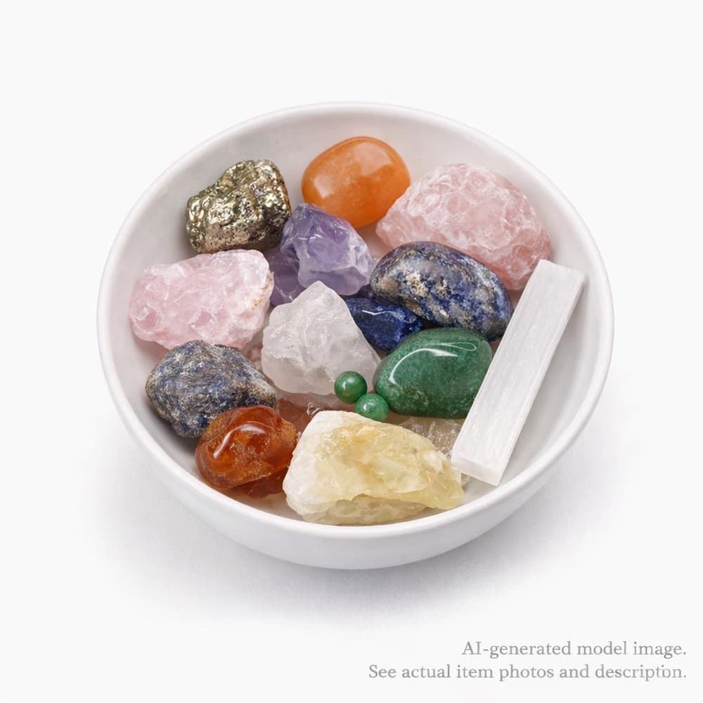 141. 11-Piece Crystal Set, Amethyst, Citrine, Pyrite, Rose Quartz, Selenite - Thumbnail 14