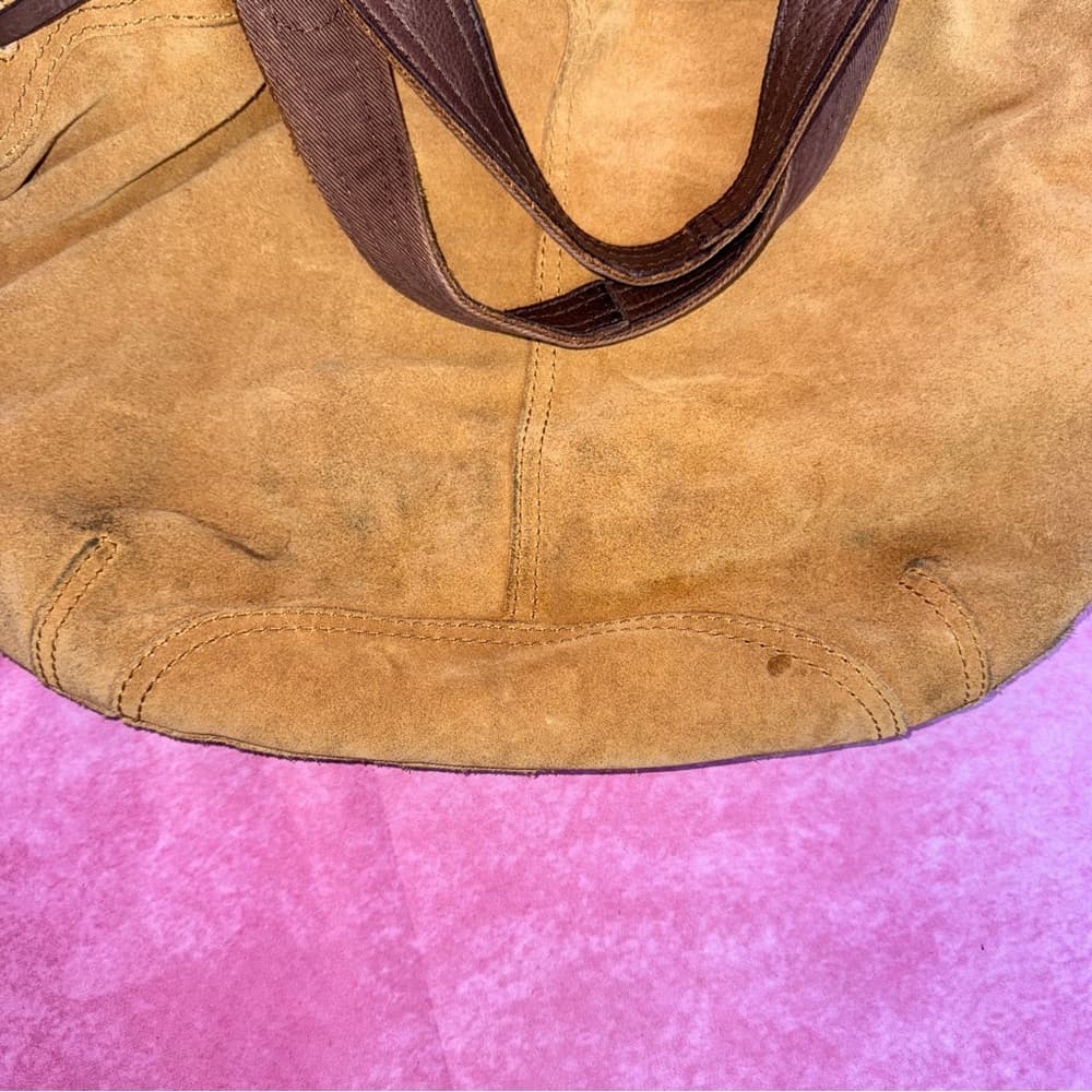 263. Lucky Brand Suede Leather Tote Brown - Thumbnail 7
