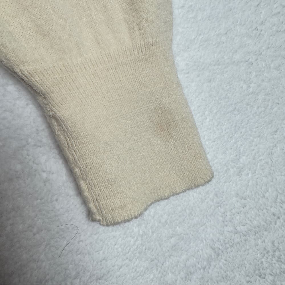 285. Christian Dior Vintage Cream V-Neck Knit Sweater XL - Thumbnail 10