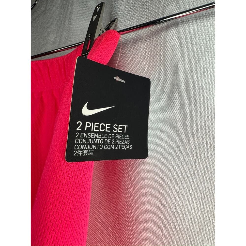 413. Nike Dri-FIT 2 Piece Shorts Set Gray Pink Girls Size 3-4Y NWT - Thumbnail 7