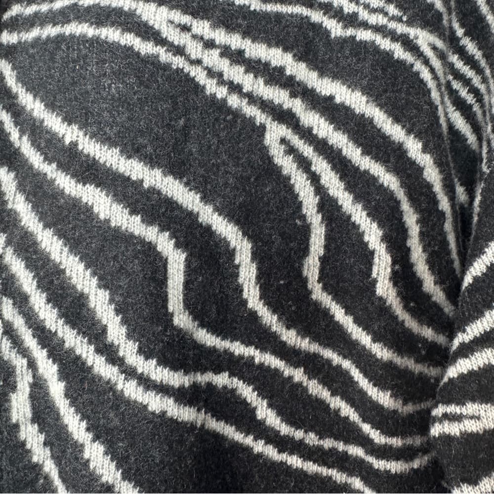 308. Maeve by Anthropologie Black White Abstract Wool Cardigan 2X Plus - Thumbnail 7