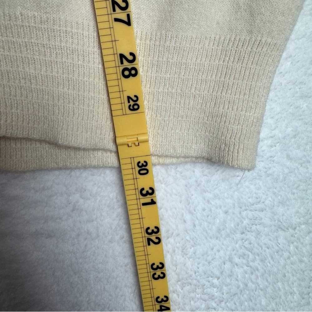 285. Christian Dior Vintage Cream V-Neck Knit Sweater XL - Thumbnail 7