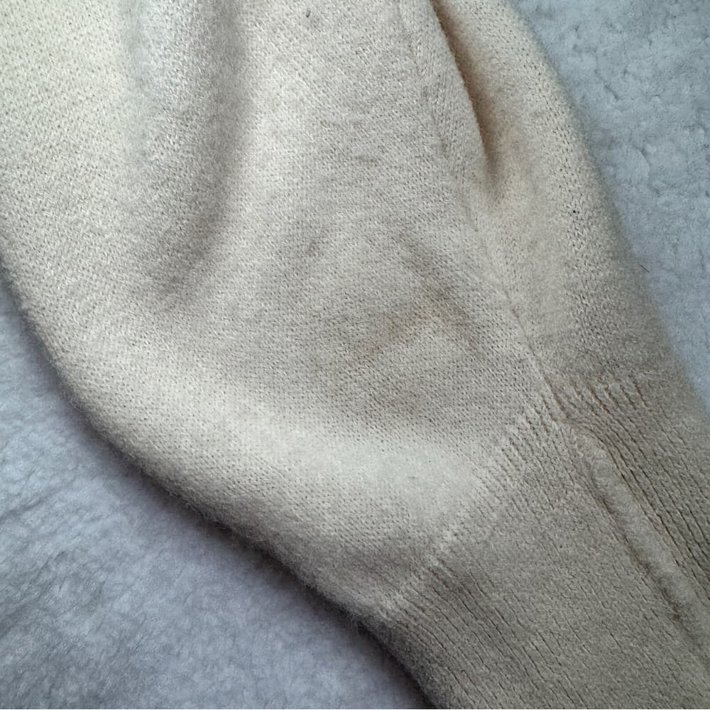 285. Christian Dior Vintage Cream V-Neck Knit Sweater XL - Thumbnail 11