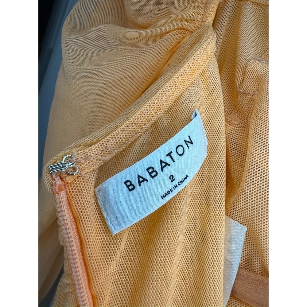 371. Babaton Ruched Mesh Long Sleeve Crop Top Size 2 NWT - Thumbnail 4
