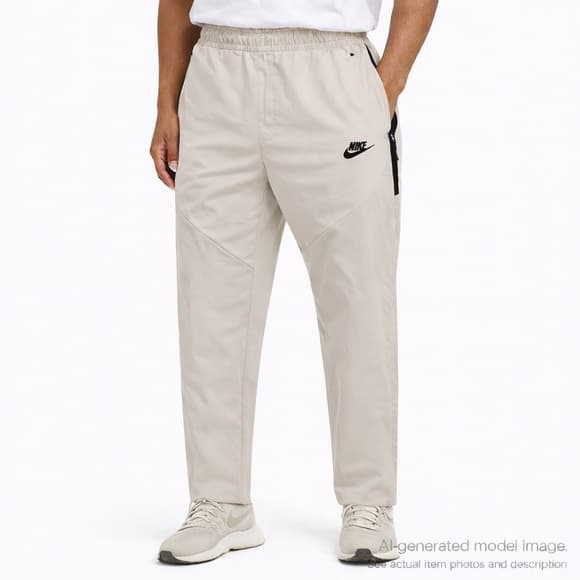 293. Nike Dri-Fit Utility Jogger Pants Beige Black Logo Size L - Thumbnail 17