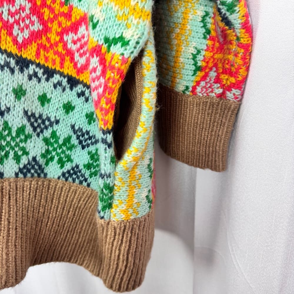 304. Anthropologie A+ Fair Isle Shawl Collar Cardigan Sweater 1X - Thumbnail 8