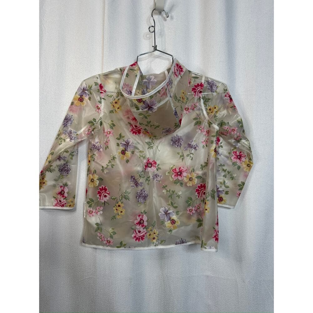 385. Tahari Floral Sheer Rain Jacket Size 4 Girls - Thumbnail 7