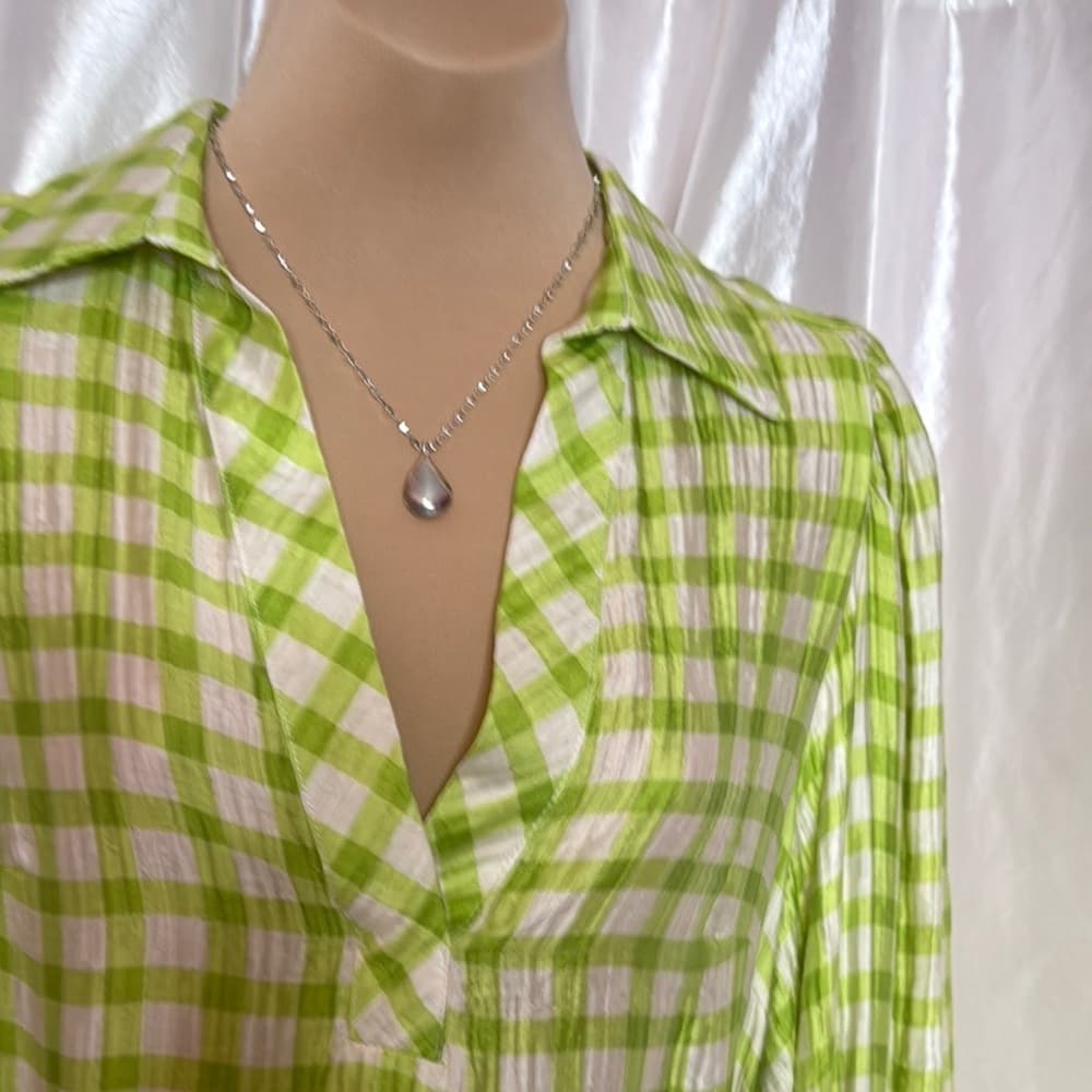 54. FRNCH Paris Olive Gingham Belted Shirt Dress with Pockets – XS - Thumbnail 5