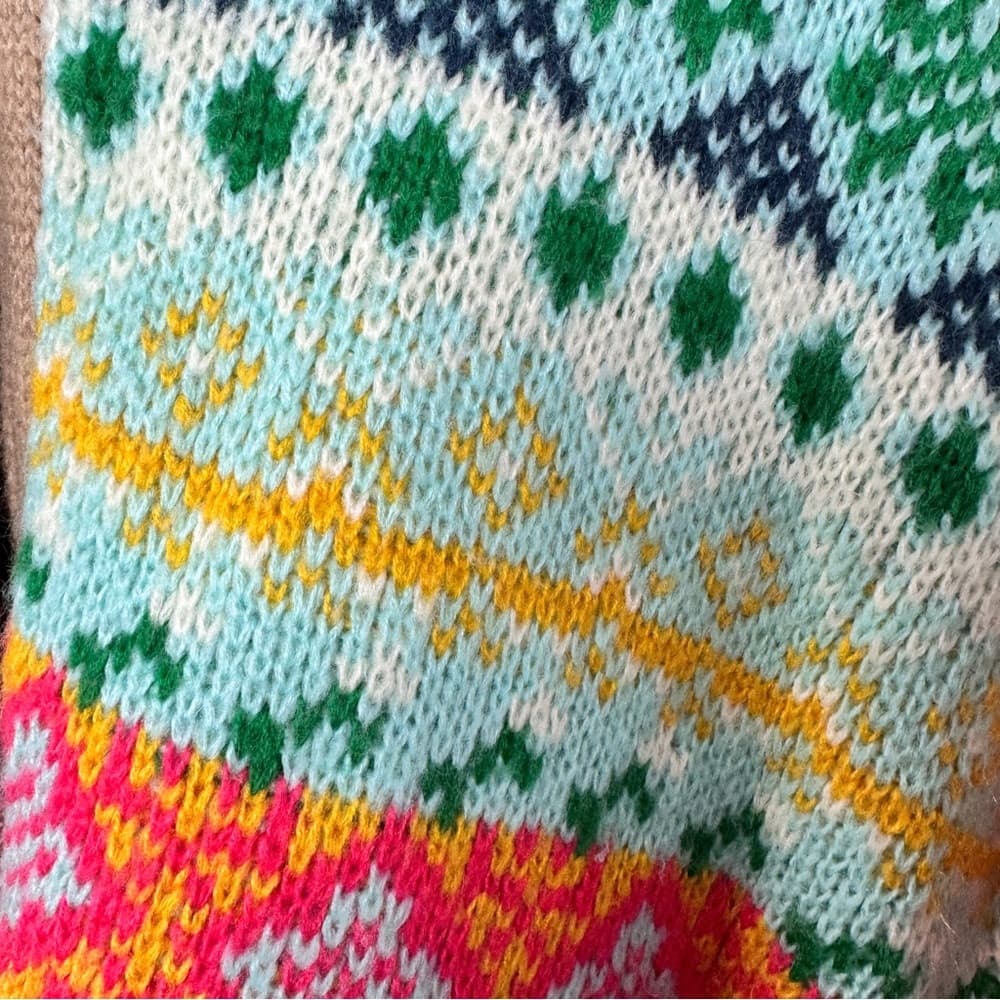 304. Anthropologie A+ Fair Isle Shawl Collar Cardigan Sweater 1X - Thumbnail 6