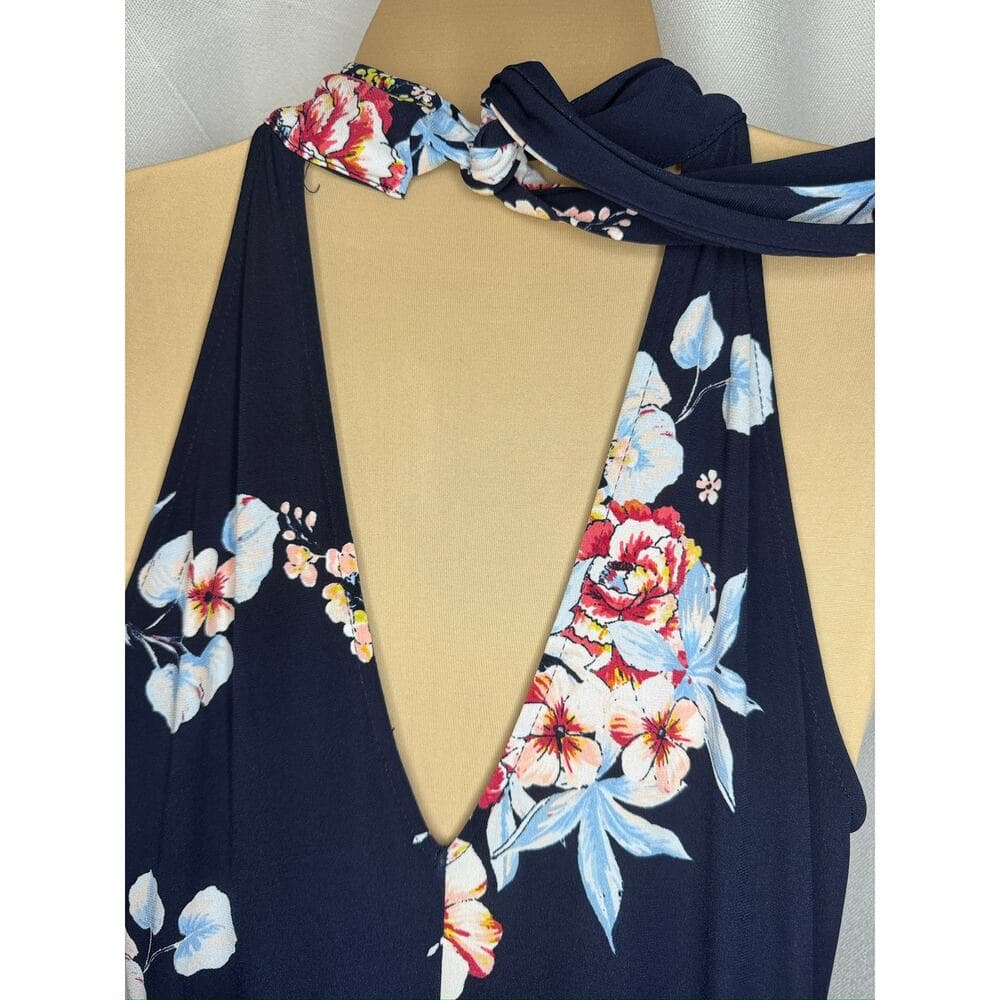 394. New York & Company Floral Halter Maxi Dress Size XS - Thumbnail 5