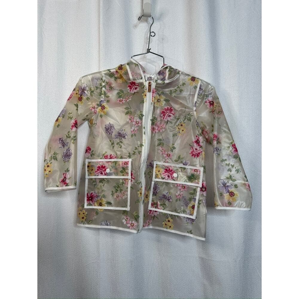 385. Tahari Floral Sheer Rain Jacket Size 4 Girls - Thumbnail 5