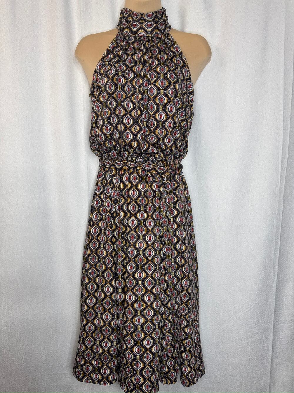 393. Enfocus Studio Geometric Halter Midi Dress Size 6 EUC - Thumbnail 6