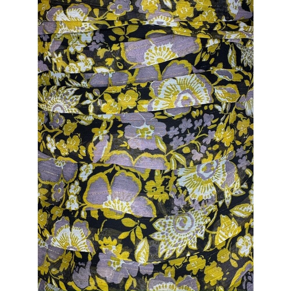 405. Zara One Shoulder Floral Ruched Mini Dress Size M NWT - Thumbnail 6